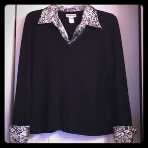 Notations snake trimmed sweater.